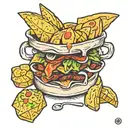 chips meal tattoo design idea