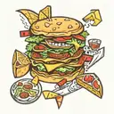 chips meal tattoo design idea