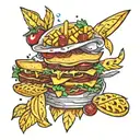 chips meal tattoo design idea