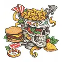 chips meal tattoo design idea