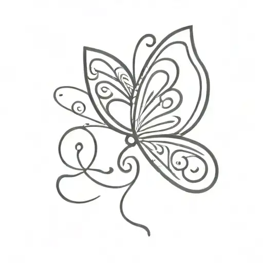 A minimalist design of a butterfly merging with the Virgo symbol, symbolizing the client's love for both nature and astrology tattoo design idea