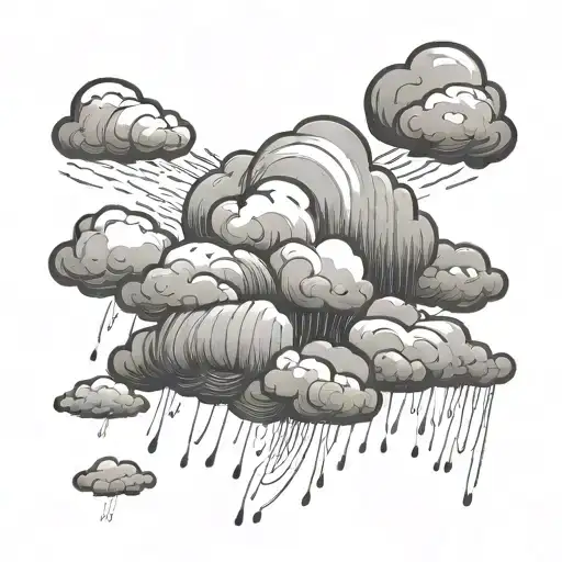 rain cloud tattoo design idea