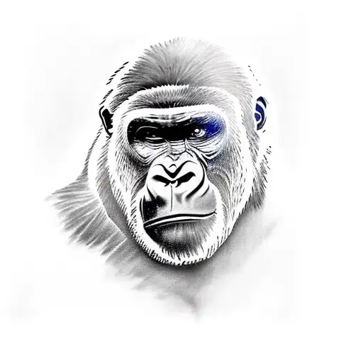 Gorilla der deadlifted tattoo design idea