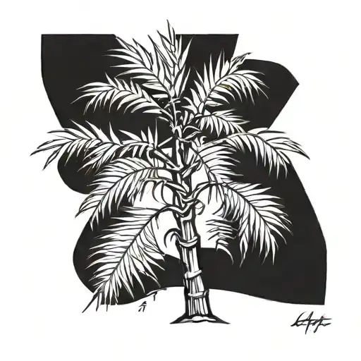 palmetto tree tattoo design idea