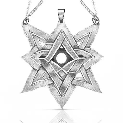 Wire necklace with Star of David pendant  tattoo design idea