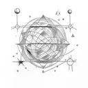 draw a tattoo with simple lines, which depicts the pulsar map sent with the Voyager probe. Enter Earth coordinates, gala tattoo design idea