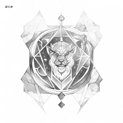  the zodiac sign leo combined with the zodiac sign sagittarius tattoo design idea