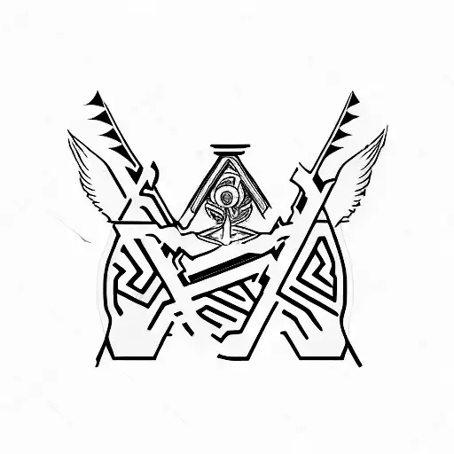 a logo that combines the word "x" and "w" tattoo design idea