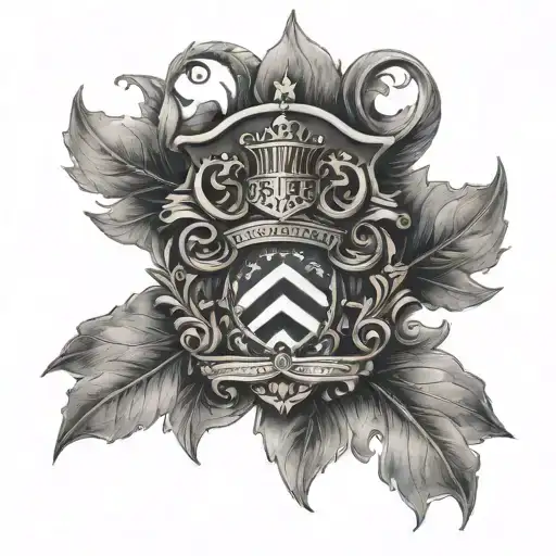 I want a half upper arm sleeve no color. Include a family crest, American flag, and something else patriotic.  tattoo design idea