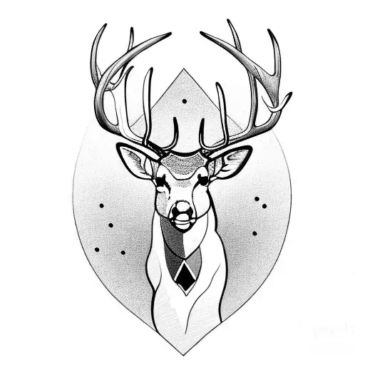 a buck with bagpipes for antlers tattoo design idea