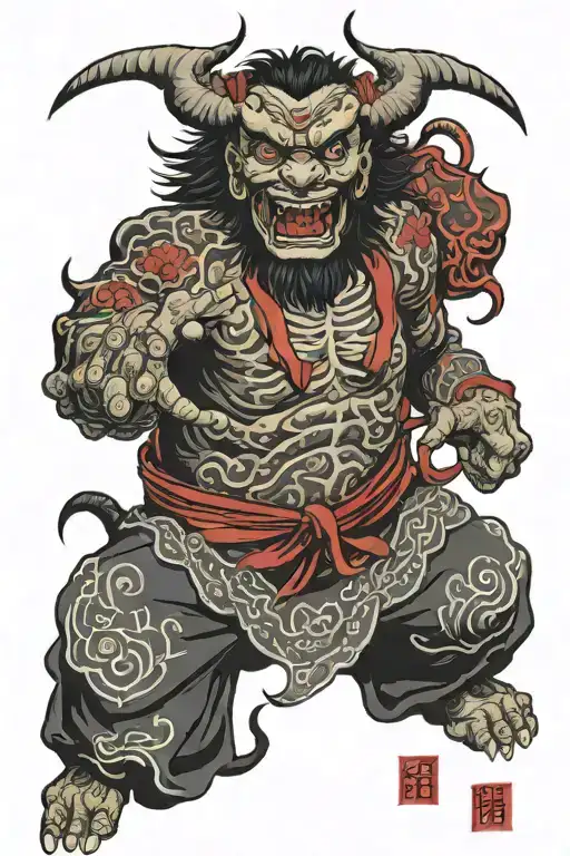 Japan Demon Hanja tattoo design idea