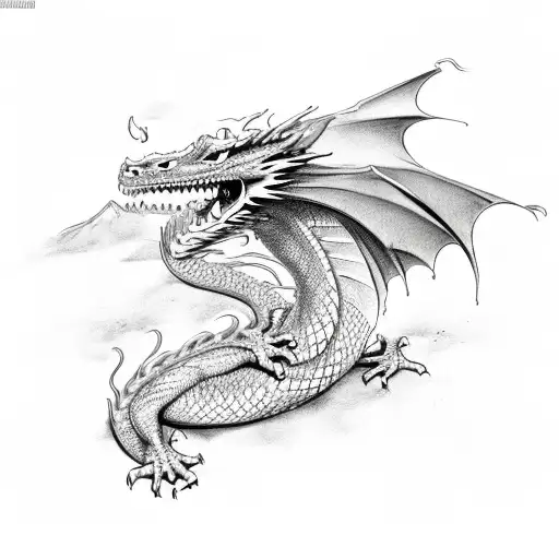 Dragon heart tattoo design idea