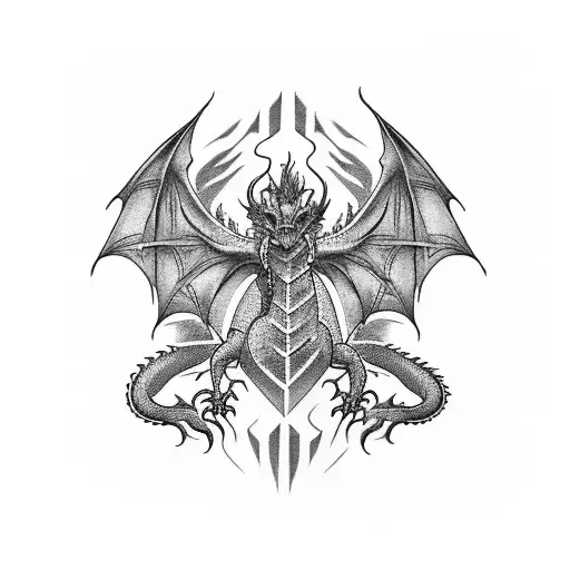 Dragon heart tattoo design idea