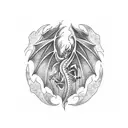 Dragon heart tattoo design idea