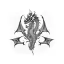 Dragon heart tattoo design idea