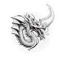 dragon holding a heart tattoo design idea
