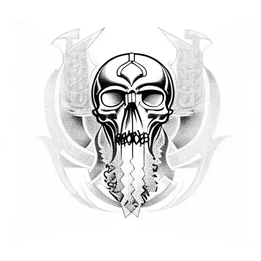 viking skull tattoo design idea