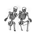 skeleton with suit dancing with lady tattoo design idea