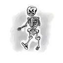 skeleton with suit dancing with lady tattoo design idea