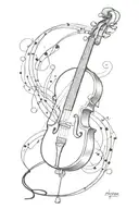 classical music mixed with a deep meaning for freedom and art tattoo design idea
