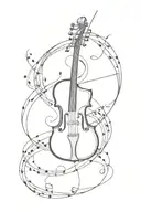 classical music mixed with a deep meaning for freedom and art tattoo design idea