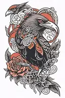 itachi sharigan raven tattoo design idea