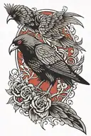 itachi sharigan raven tattoo design idea