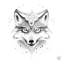 lame wolf with one hurt eye tattoo design idea