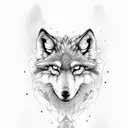 lame wolf with one hurt eye tattoo design idea