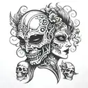 Comparison is the theif of joy mask tattoo design idea