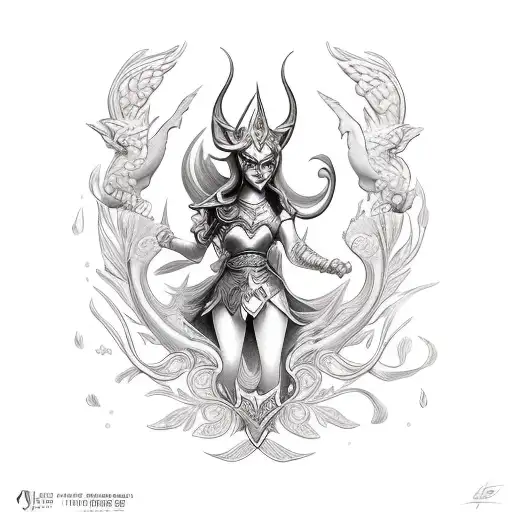 Diana League of Legends tattoo design idea