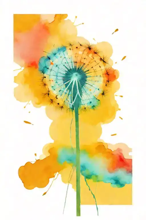 Dandelion blowing in the wind tattoo design idea