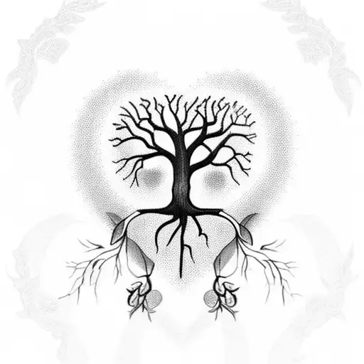 tree of life + skulls + heart tattoo design idea