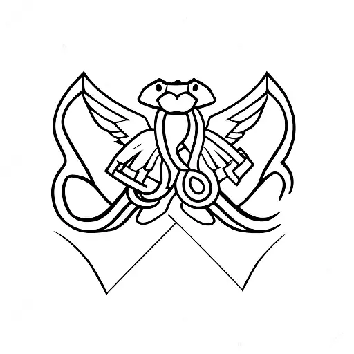 Snake, Eagle ,letter X tattoo design idea