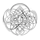 A ring joined circle with triple triangles inside, representing the love for music and football tattoo design idea