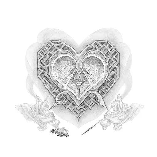 A heart-shaped puzzle with the names Anthony and Henry tattoo design idea