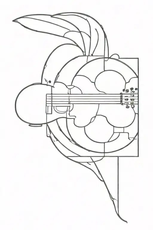 Create a minimalist tattoo design that merges elements of Janis Joplin's music with architectural motifs tattoo design idea