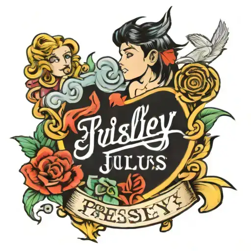 kids names Presley and Julius name tattoo tattoo design idea