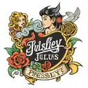 kids names Presley and Julius name tattoo tattoo design idea