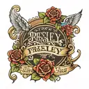 kids names Presley and Julius name tattoo tattoo design idea