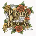 kids names Presley and Julius name tattoo tattoo design idea