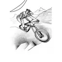 Mtb downhill race with a futuristic twist tattoo design idea