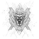 Mtb downhill race with a futuristic twist tattoo design idea