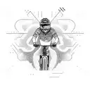 Mtb downhill race with a futuristic twist tattoo design idea