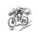 Mtb downhill race with a futuristic twist tattoo design idea