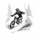 Mtb downhill race with a futuristic twist tattoo design idea