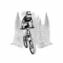 Mtb downhill race with a futuristic twist tattoo design idea