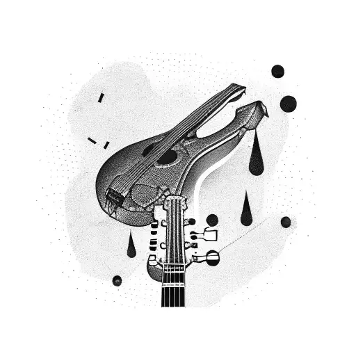 A guitar made out of car parts tattoo design idea