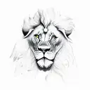 A lion, ox, and eagle forming a band together on stage tattoo design idea