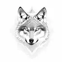 wolf in the Mexico continent  tattoo design idea